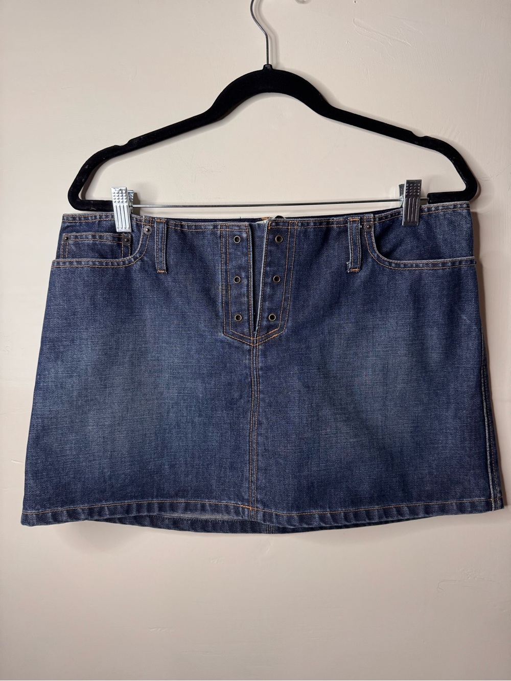 Classic Dark Abercrombie & Fitch Blue Denim Mini Skirt